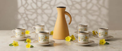 Turkish Coffee Cups & Saucers 6pcs - National Flower