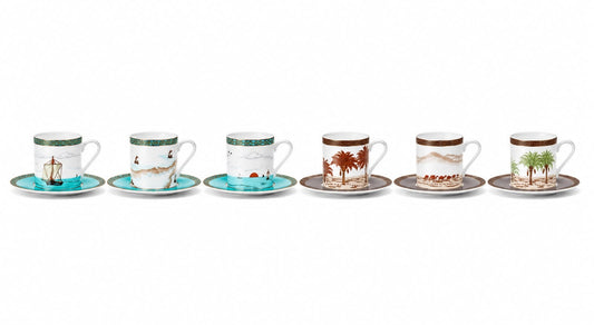 Majan Collection Cups and Saucer Set of 6