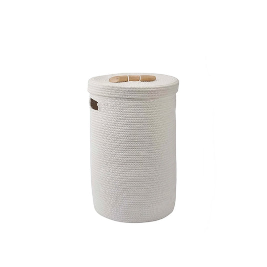 White woven basket on a white background