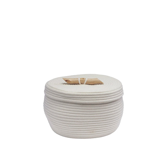 White woven basket on a white background