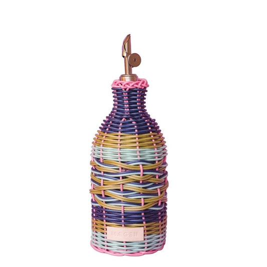 Woven Oil Bottle Pink & Navy