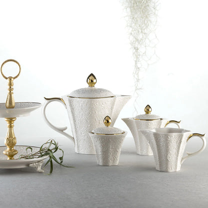 Damasco White & Gold Tea Pot