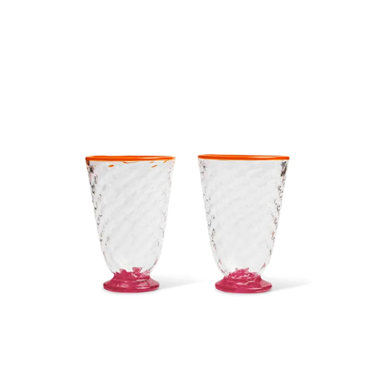 Set Of 2 Quilted Murano Glass