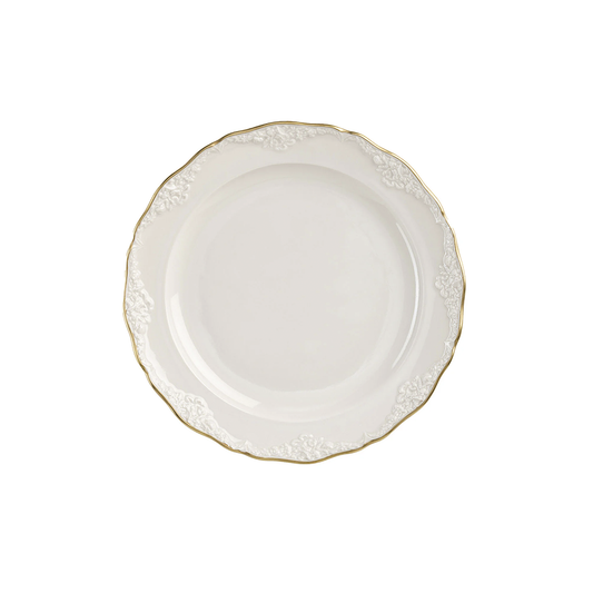 Irene Set of 2 Small White & Gold Dinner Plates