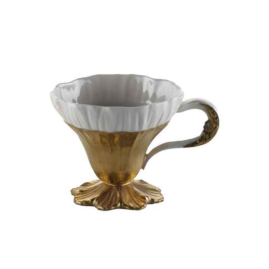 Gold & White Flower Cup