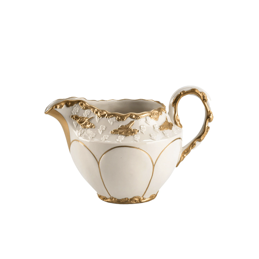 Lucia White & Gold Milk Jug