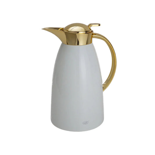 Gusto Arabic Thermal Carafe, Coconut White & Gold