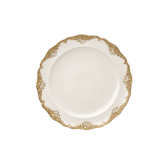 Irene Set of 2 White & Gold Dinner Plates