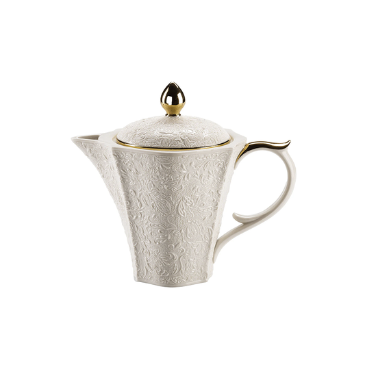 Damasco White & Gold Tea Pot