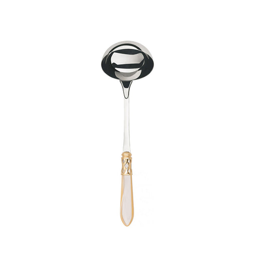 Bugatti Aladdin Gold Plated Ring Soup Ladle, Ivory