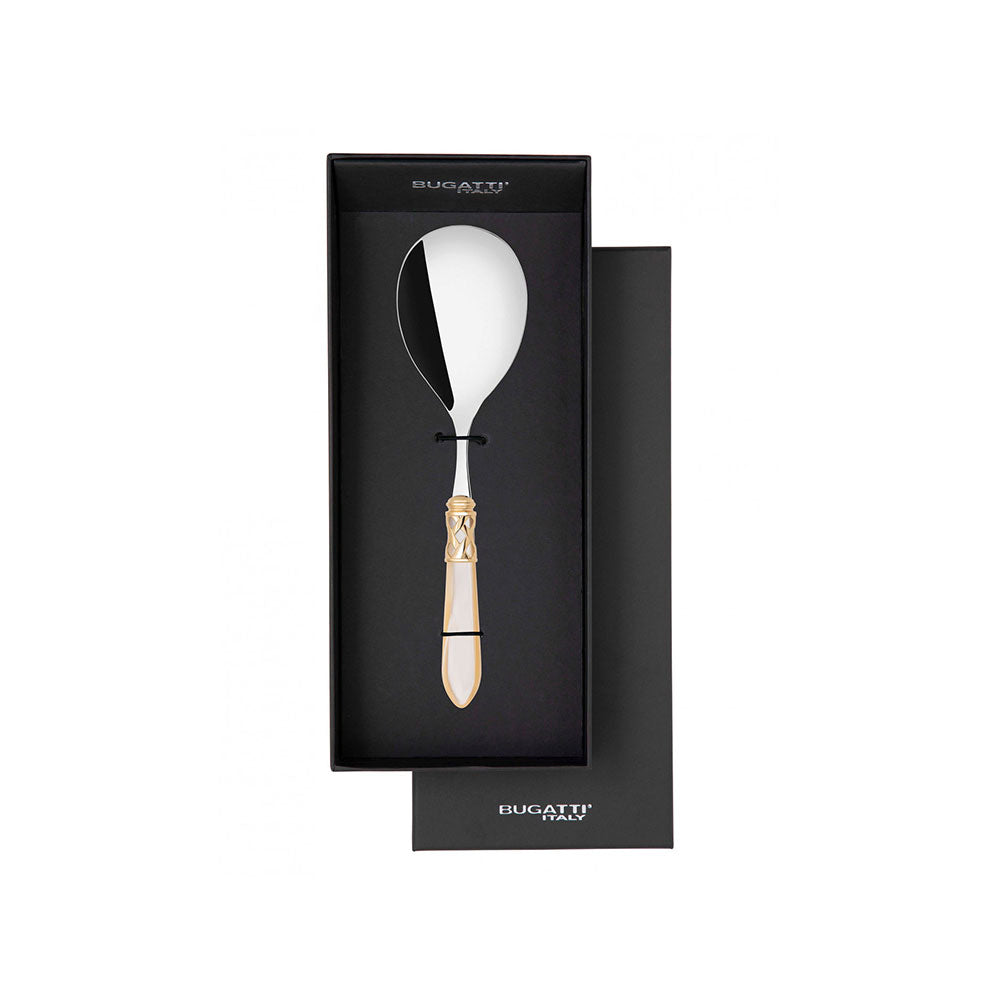 Bugatti Aladdin Gold Plated Ring Rice Spoon, Ivory
