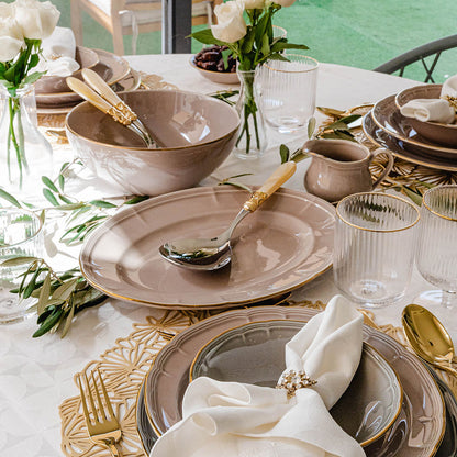 Bugatti Aladdin Gold Plated Ring Rice Spoon, Ivory