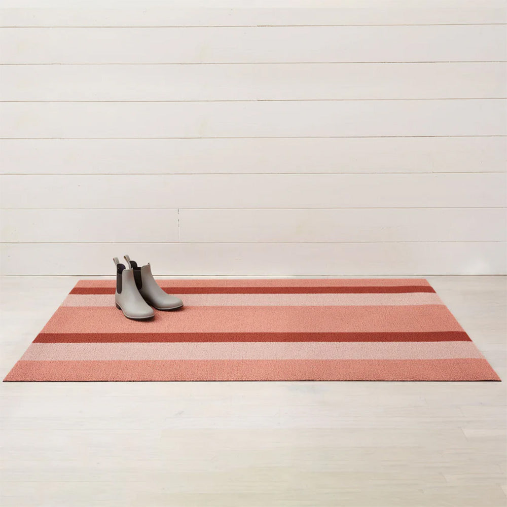 Bold Stripe Shag Utility Mat, Peach