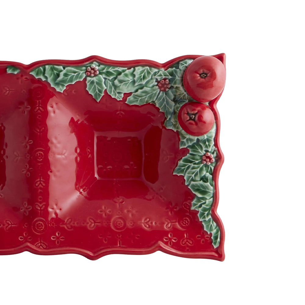 Bordallo Pinheiro Christmas Garland Appetizer Tray