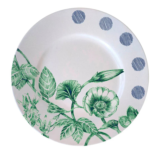 Marie Antoinette Blue and Green Dessert Plate