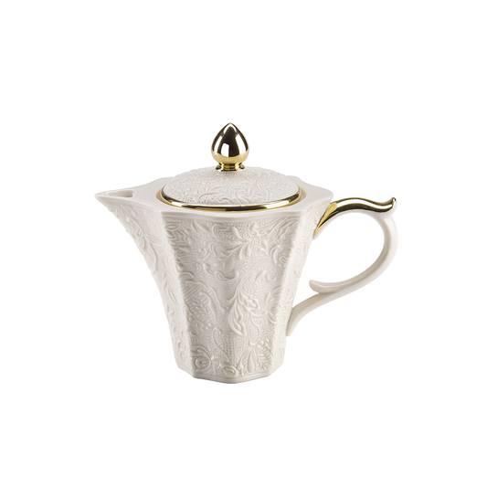 Damasco White & Gold Tea Pot