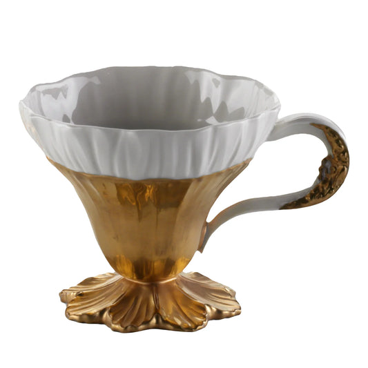 Gold & White Flower Cup