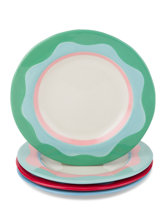 Wavy Set Of 4 Dessert Plate