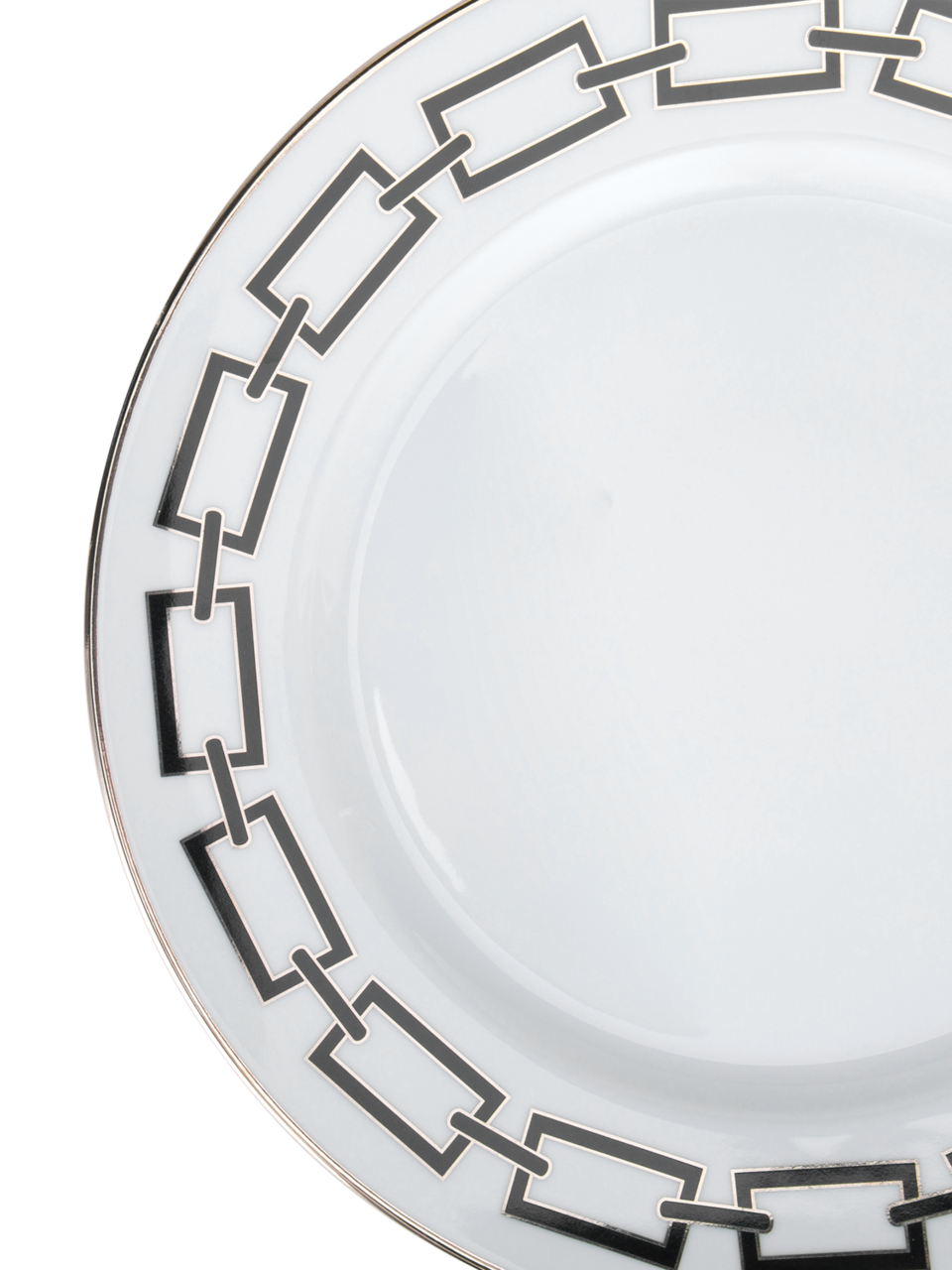 Catene Nero Flat Dinner Plate