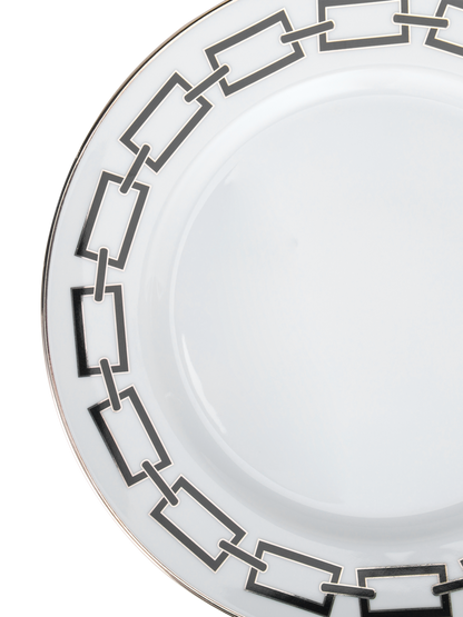 Catene Nero Flat Dinner Plate
