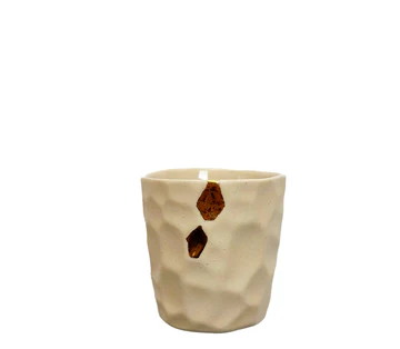 Gahwa Cups Set of 3 pcs - Contemporary Beige & Gold