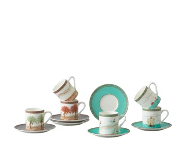 Majan Collection Cups and Saucer Set of 6