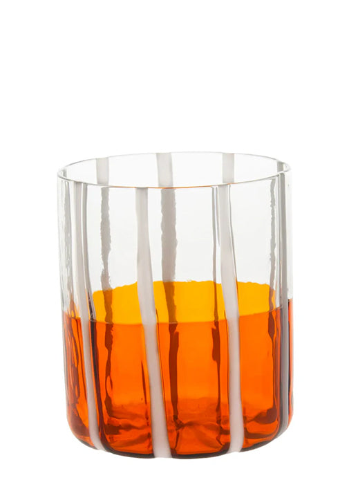 Orange & Transparent Mezzo & Mezzo Glass