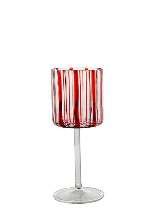 Red Stripes Wine Goblet