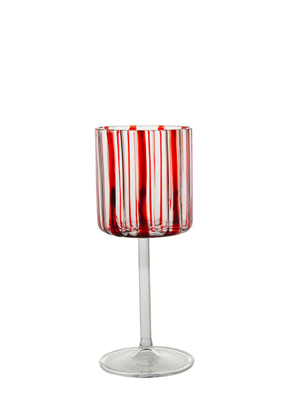 Red Stripes Wine Goblet