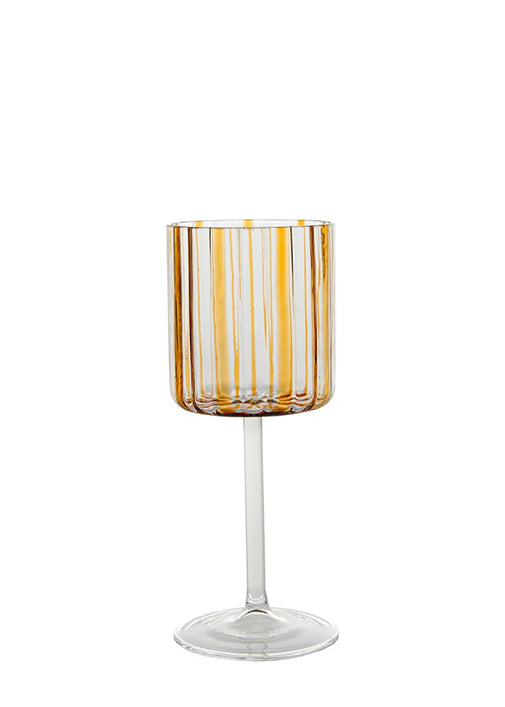 Amber Stripes Wine Goblet
