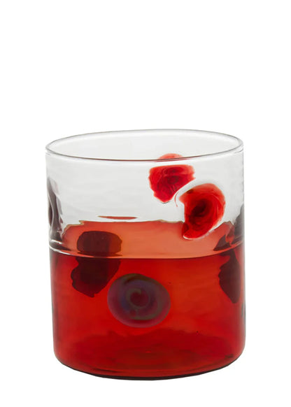 Mezzo & Mezzo Bolle Red Glass