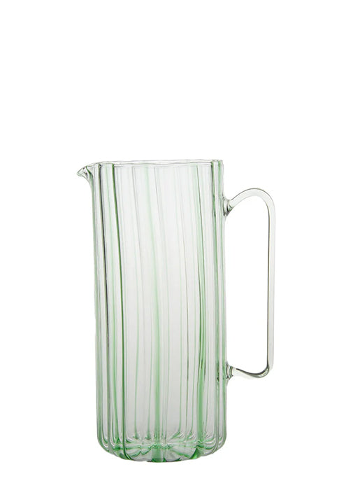 Serlio Loos Green Stripe Glass Pitcher