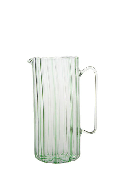 Serlio Loos Green Stripe Glass Pitcher
