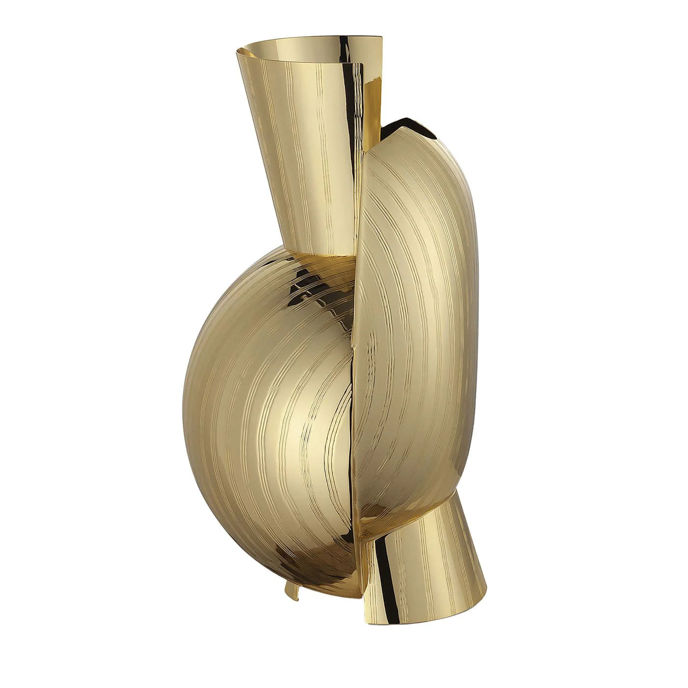 Lumaca Ridged Golden Vase