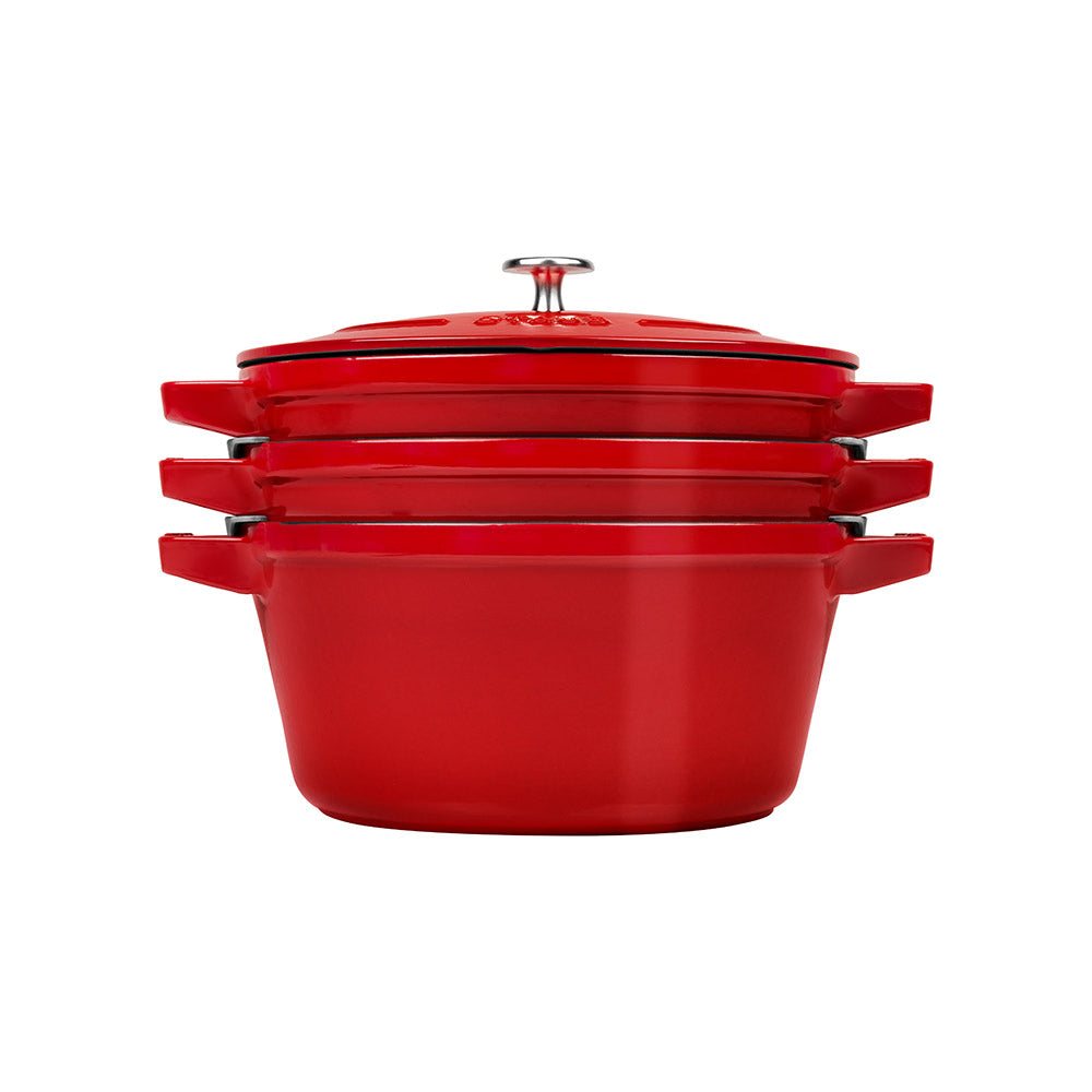 Stackable Cast Iron Cookware, Set of 3