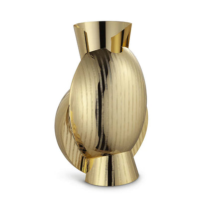 Lumaca Ridged Golden Vase