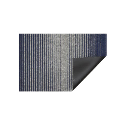Domino Stripe Shag Utility Mat, Denim