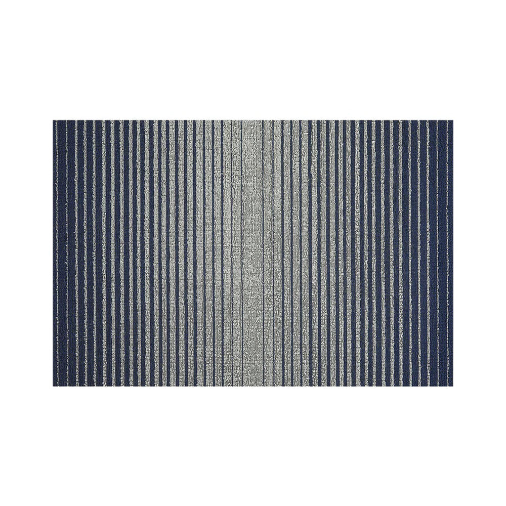 Domino Stripe Shag Utility Mat, Denim