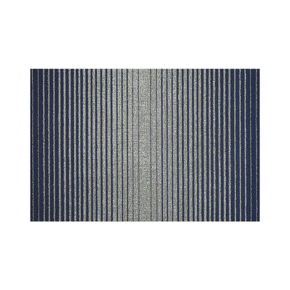 Domino Stripe Shag Utility Mat, Denim