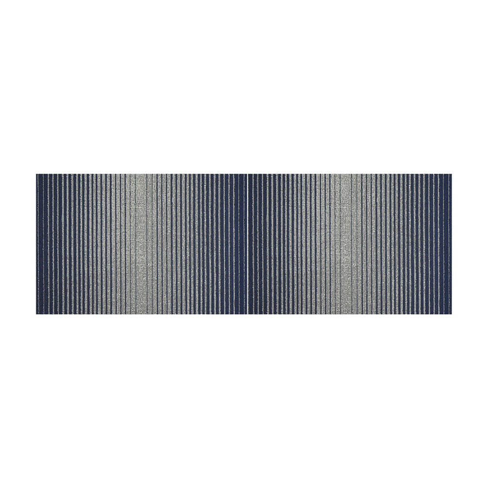 Domino Stripe Shag Runner Rug, Denim