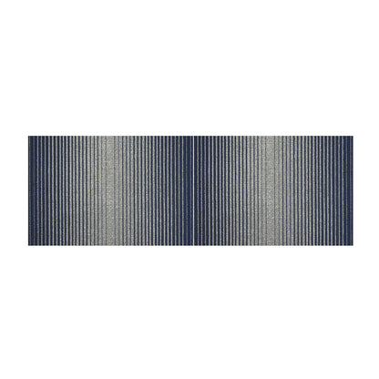 Domino Stripe Shag Runner Rug, Denim