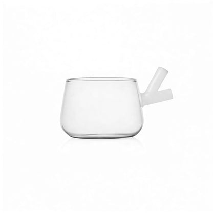 Tea Cup with Saucer - Clear/White