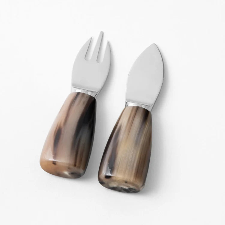 Parmigiano Serving Cutlery with Horn Handles