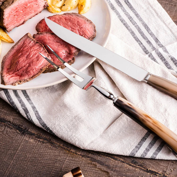 Roast Cutlery Set in Natural Horn