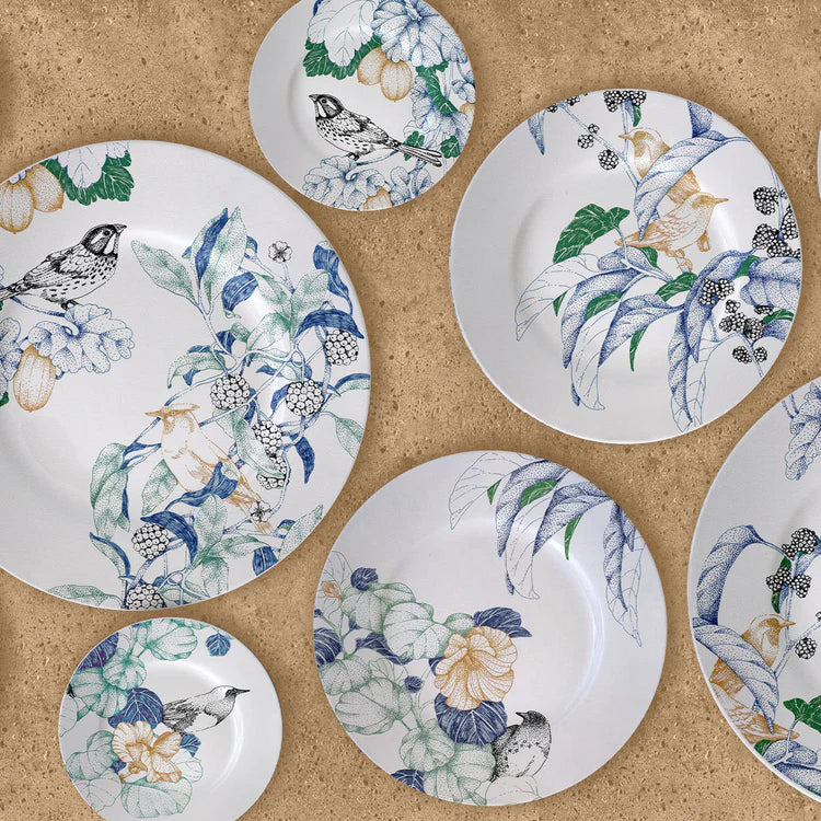 Bird Song Set of 2 Polychrome Bread Plates #1