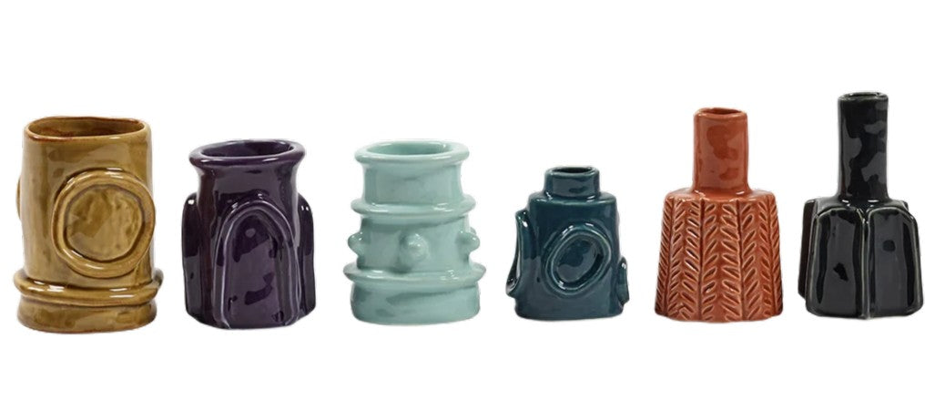 Vase – 6pcs Assorted Glazed Molly