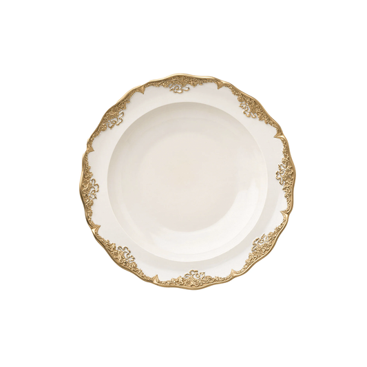 Irene Set of 2 White & Gold Soup Plates