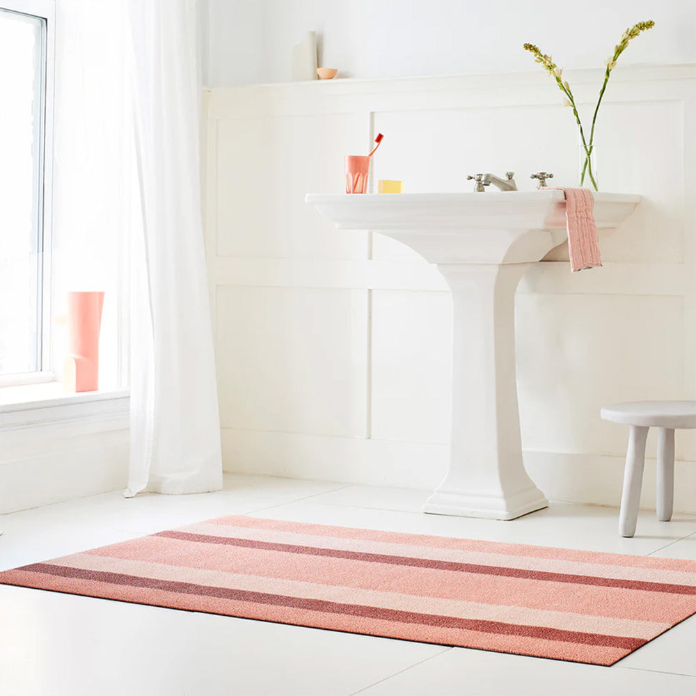 Bold Stripe Shag Utility Mat, Peach