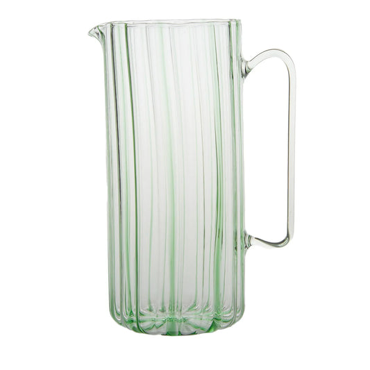 Serlio Loos Green Stripe Glass Pitcher