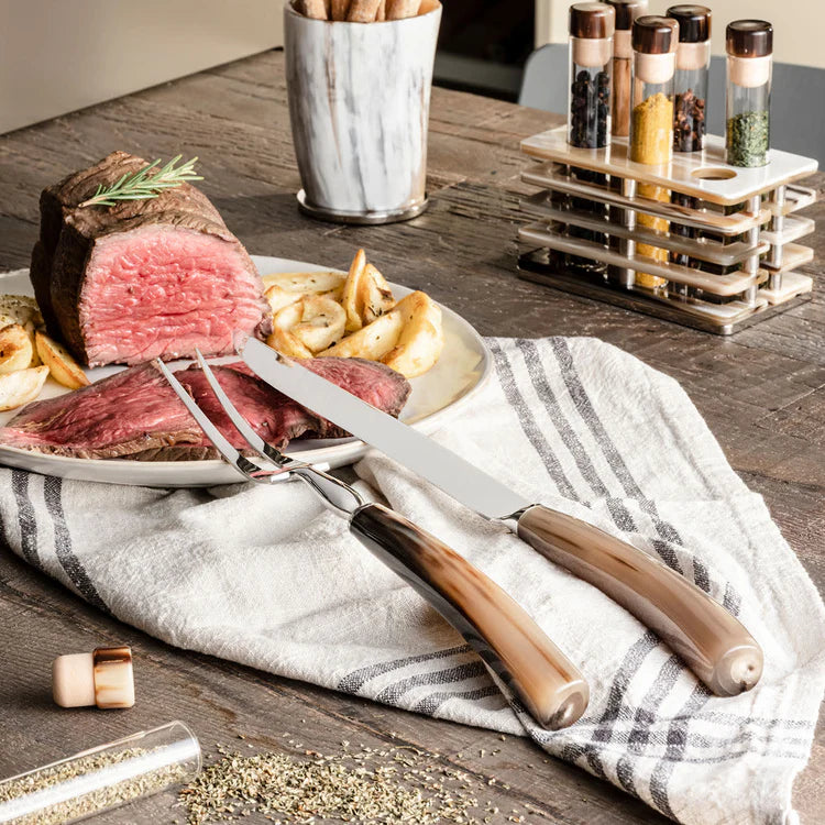 Roast Cutlery Set in Natural Horn